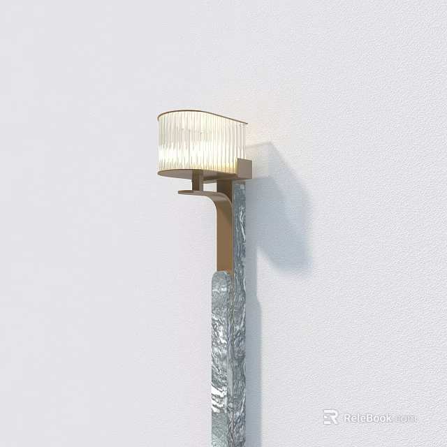 Modern Wall Sconce With Fabric Shade And Marble Base For Home Lighting Decor 3d model