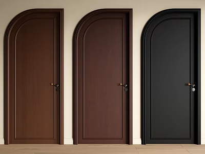 Middle Ancient Single Door Retro Wooden Door Room Door Bedroom Door 3d model