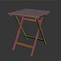 Sturdy Wooden Folding Table Featuring X Frame Design And Portable Structure