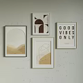 Modern abstract painting abstract lines decorative painting 3d model