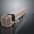 Tesla Modern Utility Truck Design With Large Size And Human Figure For Scale
