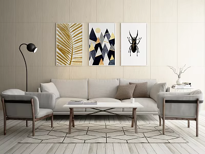 Nordic Sofa Coffee Table Combination Sofa 3d model Nordic Sofa Coffee Table Combination Sofa 3d model