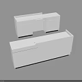 Modern Reception Desk With Sleek White Design And Functional Storage Cabinets 3d model