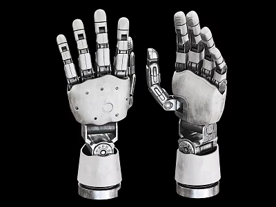 Industrial Robotic Hands With Precision Joints And Metal Construction Design 3d model