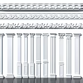 Classical Roman Columns With Ornate Decorative Details And Various Architectural Styles 3d model