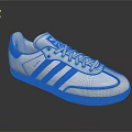Stylish And Comfortable White Casual Shoes With Blue Stripes And Brown Sole For Daily Use