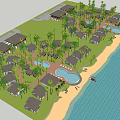 Beachfront Villa Complex With Palm Trees Swimming Pools And Ocean View