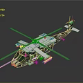 White Black Space Helicopter Model With Detailed Propellers For Aerospace Exploration