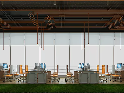 modern public office area office area 3d model