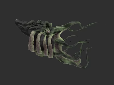 Game Movie Character Monster With Claw Structure Green Purple Tones And Tentacles Horror Fantasy Style 3d model