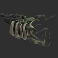 Game Movie Character Monster With Claw Structure Green Purple Tones And Tentacles Horror Fantasy Style