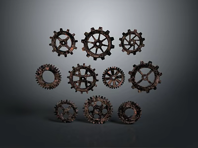 gear large gear small gear cast iron gear internal gear external gear bevel gear 3d model