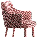 Modern Orange And Light Gray Accent Chairs With Quilted Diamond Armrests And Dark Legs