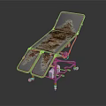 Adjustable Medical Examination Table With Metal Frame Padded Surface And Wheels