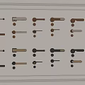 Modern door handle combination 3d model