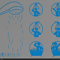 World Water Day Illustrations Featuring Various Shower And Bathing Scenes 3d model