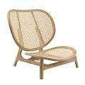 Rattan Accent Chair with Wooden Frame Modern Design for Comfortable Seating