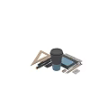 Stylish Desktop Decorative Ornament Set With Coffee Cup Phone Notebook Ruler Pencil And Eraser