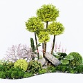 Modern Plant Groups Landscape Trees Arbor Shrub Ball Flower Border Green Plant Combination 3d model