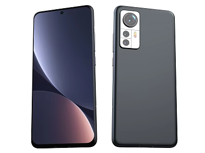 Modern Smartphone With Curved Display And Multi Camera Setup In Dark Color 3d model