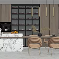 Modern Dining Table and Chair Combination Simple 3d model