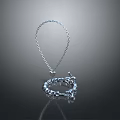 Elegant Silver Necklace With Delicate Pendant And Shiny Crystal Beads Design