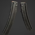 Classic Submachine Gun With Black Metal Body Detailed Barrel And Magazine