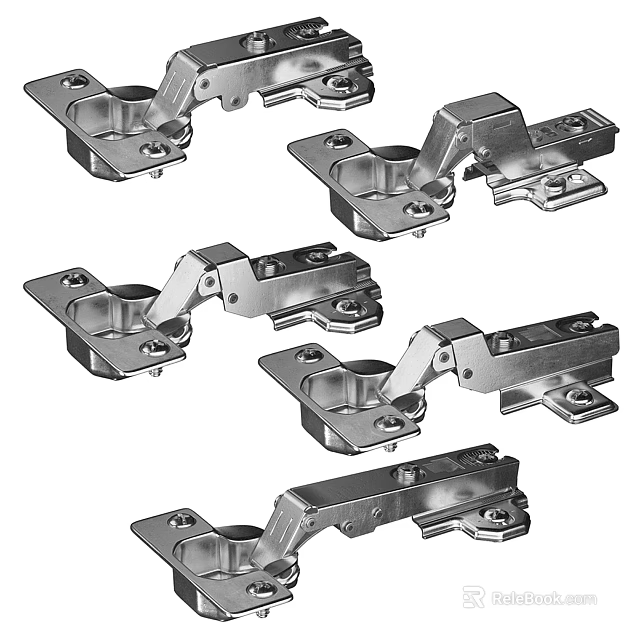 Durable Stainless Steel Hinges For Furniture Cabinet Door Heavy Duty Metal Hardware 3d model 