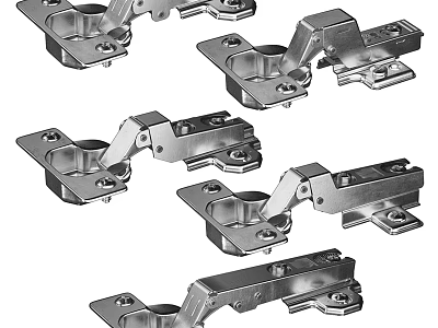 Durable Stainless Steel Hinges For Furniture Cabinet Door Heavy Duty Metal Hardware 3d model