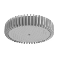 Modern Wooden Circular Ceiling Light With Slatted Structure And White Center Panel 3d model