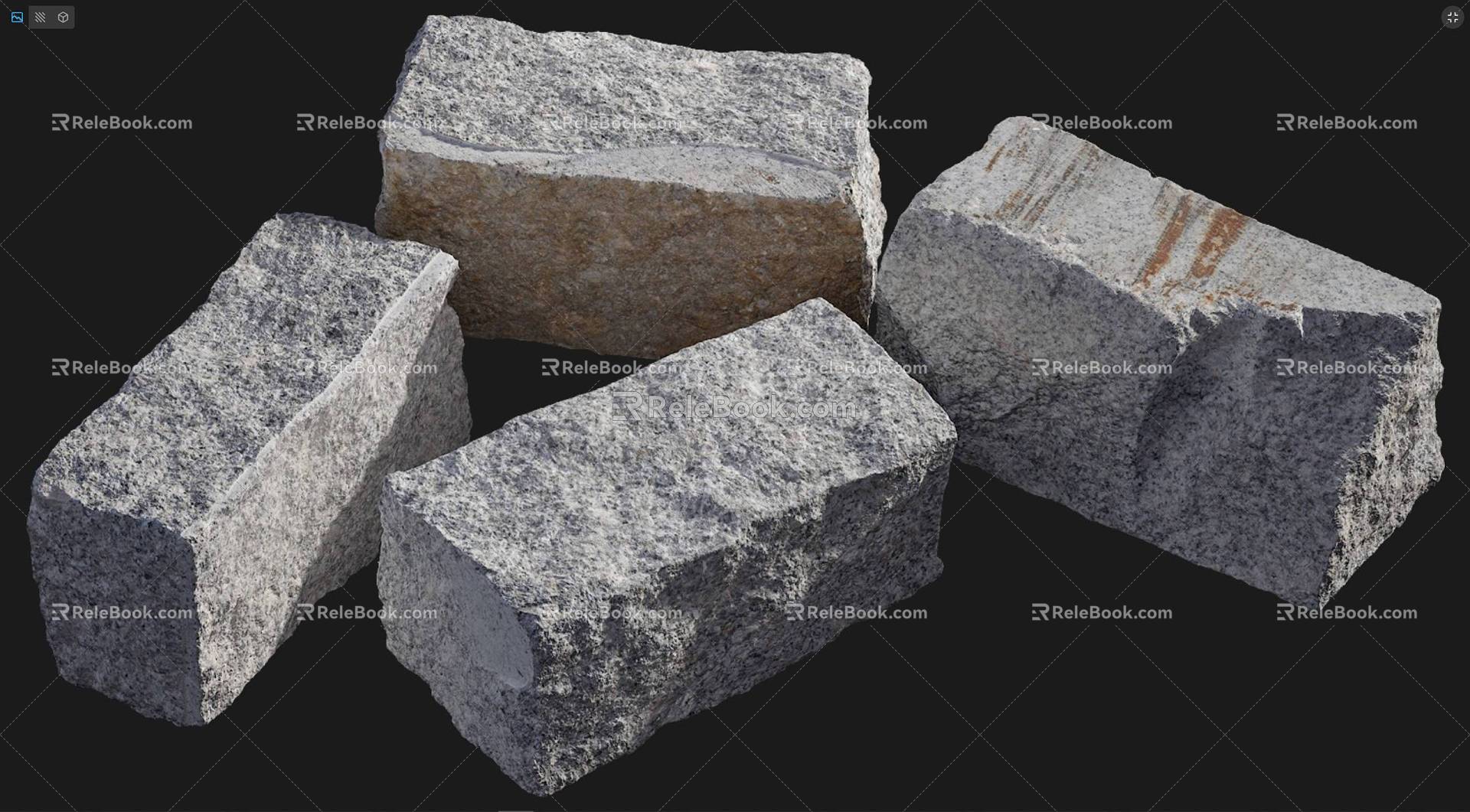 Stone Brick Square Stone Lime Brick Stone Brick Landscape Stone Granite 3d model