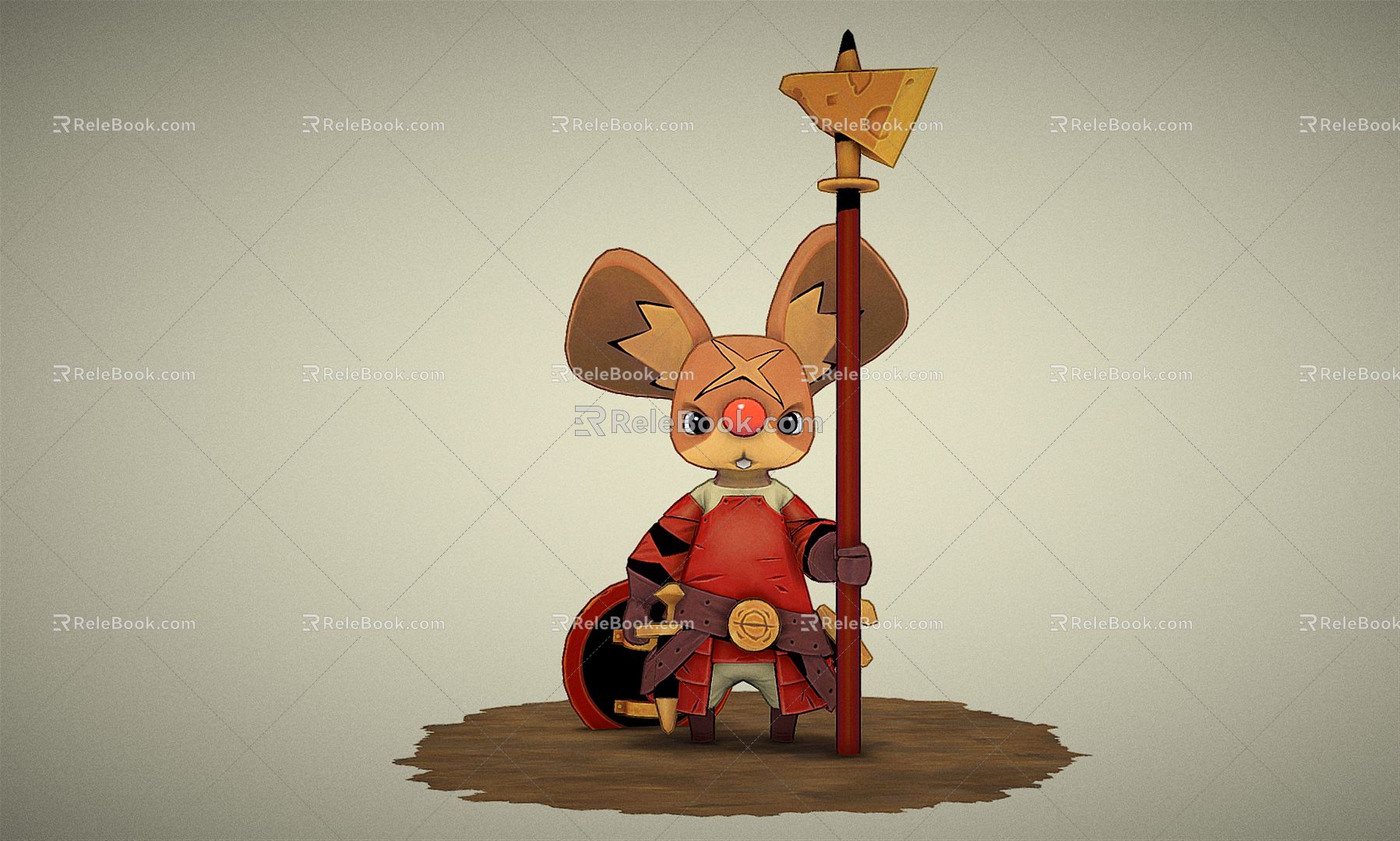 Modern Cartoon Character Cartoon Mouse Knight 3d model