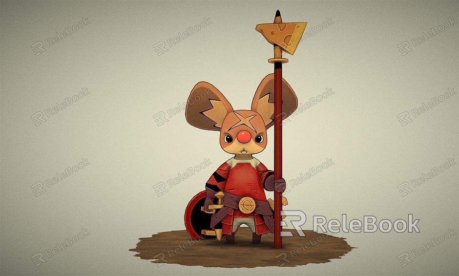 Modern Cartoon Character Cartoon Mouse Knight model