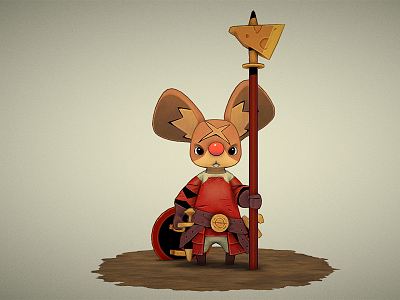 Modern Cartoon Character Cartoon Mouse Knight model