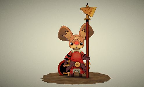 Modern Cartoon Character Cartoon Mouse Knight 3d model