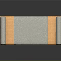 Modern Sofa Bench With Light Gray And Orange Upholstery Roll Arms And Metal Legs