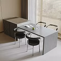 Modern Dining Table and Chair Combination Dining Chair Square Dining Table 3d model