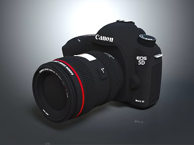 Canon EOS 5D Mark IV Professional Digital SLR Camera With Red Ring Lens 3d model