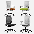 Modern Office Chair With Mesh Back Different Colors Adjustable Arms And Rolling Wheels 3d model
