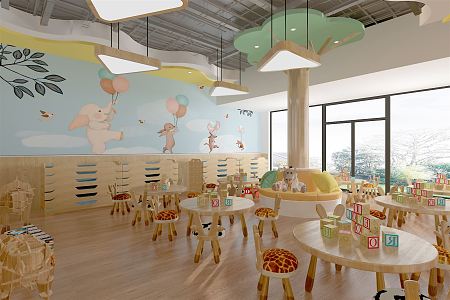 Modern Kindergarten Classroom 3d model