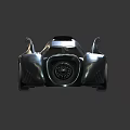 Futuristic Batmobile Style Car With Streamlined Dark Metallic Body And Wing Details