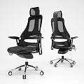 Modern Black Office Chair With Mesh Back Armrests Swivel Wheels And Metal Base