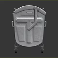 Metal Storage Bin With Wheels Lid And Striped Design For Home Organization