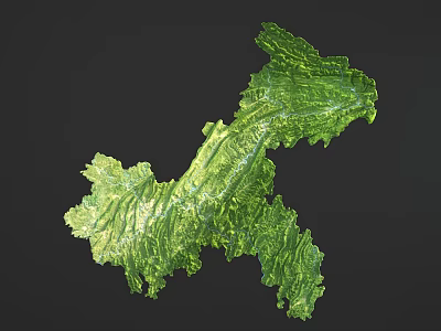 Green Leaf Plant Shaped Wall Decor With Textured Surface Irregular Design Home Decorative Hanging Piece 3d model
