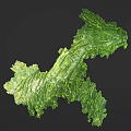Green Leaf Plant Shaped Wall Decor With Textured Surface Irregular Design Home Decorative Hanging Piece