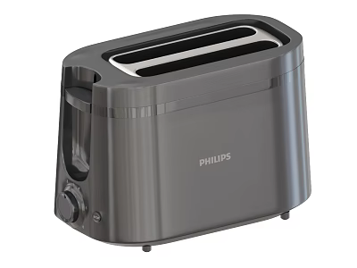 Philips Two Slice Gray Toaster Modern Design For Kitchen Countertop 3d model