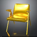 Modern Yellow Accent Chair With Armrests And Sleek Smooth Surface Design