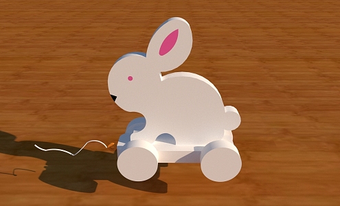 Children's toy rabbit pull cart 3d model