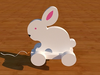 Children's toy rabbit pull cart 3d model