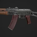 Classic Assault Rifle With Wooden Stock Metal Construction And Detachable Magazine